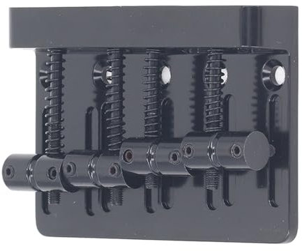 Verstellbare E-Bass-Brücke, Schwarz, 4-Saiter mit Verdickter Grundplatte für Erweiterten Klang, mit Sechskantschlüssel
