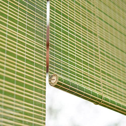Bambusvorhang Grün, Sonnenschutzrollos, Vorhang für natürliche Belüftung, Fenster/Tür, Lichtfilterung/UV-Schutz, Sichtschutzvorhang, Rollo, 61 Größen, 70x240cm/27.5x94.5in