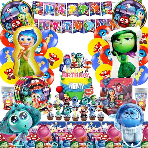 Decorazioni Inside Compleanno Palloncini, Kit Festa Tema, Torta, Stoviglie, Tovaglie