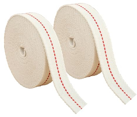 Oljelampa vek/orkane lampvek/naturlig bomullsveke för oljelykta och fotogenlampbrännare/bredd 2 cm/total längd 4 m/2 rullar (bredd: 2 cm)