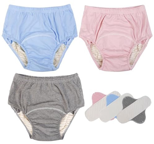 Erwachsene Tuch Windel, Einfach An- Und Auszuziehen,Harninkontinenz-Slips Für Slips,Auslaufsichere Hose,Anti-Urin-Krankenpflege Unterwäsche,Menstruationshöschen,Periodenunterschwäsche XL(65kg-85)