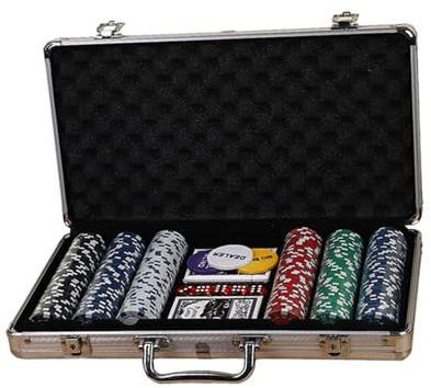 Poker – chips set – 300 brädspel-chips, mångsidiga casin0- för fester