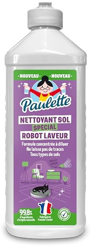 Paulette - Nettoyant Sol Spécial Robot Laveur - Parfums Lavande - Certifié Ecocert - Fabriqué en France - 500 mL