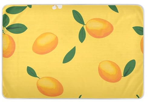 Gelbe Wickelunterlage, extra groß, wiederverwendbar, sehr saugfähig, hautfreundliche Reisematratze für Babys, Jungen, Mädchen, 132,1 x 86,4 cm (L x B)
