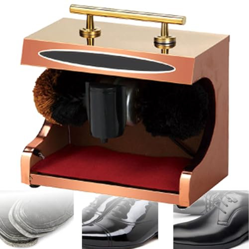 Cireuse à chaussures électrique, cireuse à chaussures automatique, cireuse à chaussures, machine de nettoyage de chaussures à induction horizontale automatique pour famille, hôtel, banque,Gold