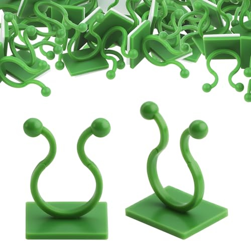 jwtyu 100 Stück Pflanzen Clips Wand Grüner Pflanzenclips Wand Selbstklebende Befestigungsklammern Wandbefestigung für Pflanzen Grünpflanzen Kletterpflanzen Efeu