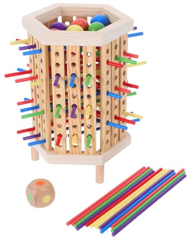 Toyvian Holzbaustein-stapelspiel Mit Farbsortier Und Zählfunktion Montessori-sinnesspielzeug Für Kleinkinder Mathematikspielzeug Zur Frühen Puzzle-stöckchenspiel Aus Holz