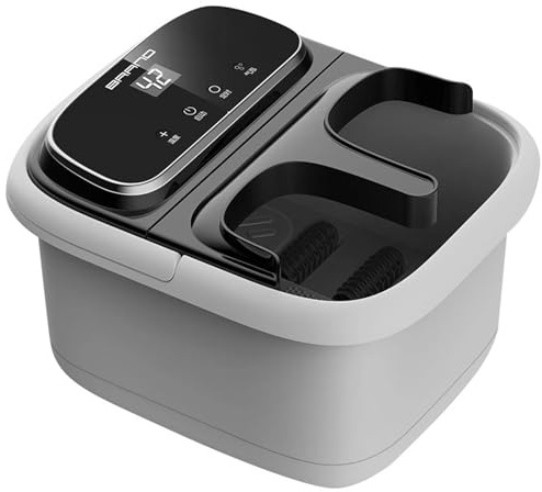 Foot Spa，Massaggiatore Piedi，Massaggio con Bolle，Pediluvio Idromassaggio Elettrico，Per Piedi Funzioni Idrobolle, Raggi Infrarossi, Calore，con Massaggio Vibrante Rilassante(Black-B)