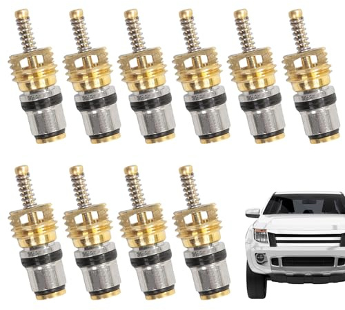 Inserto de válvula para aire acondicionado – Válvula refrigerante para vehículos, 10 piezas resistentes a la corrosión, accesorios de reparación de aire acondicionado para automóviles, edificios
