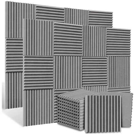 Akustik Schaumstoffplatten 12er-Pack 30 x cm Akustikschaumstoff Schallschutz Studio KTV Schallabsorbierende Platten Schwammpolster Schallisolierung Wandschaum 2,5/5 dick(GRAY,5cm)