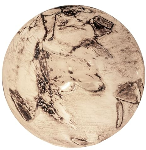 formano Kugellampe Earth Glas Marmor Design 24 x 24cm Tischlampe aus weißem Glas mit farbigem Dekor - E14 Fassung - stilvolle Ambientebeleuchtung für Wohnzimmer, Schlafzimmer & Flur
