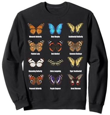 Types de Papillons, Tableau des espèces de Papillons Sweatshirt