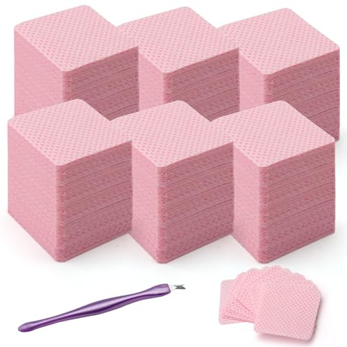 XRVRILE 1200 Stück Zelletten Fusselfrei mit Nagelhauttrimmer, Zelettenrolle für Nägel, Fusselfreie Zelletten für Gelnägel, Nagellackentferner Fusselfrei Nagel Wattepads, Fusselfreie Zelletten Nägel