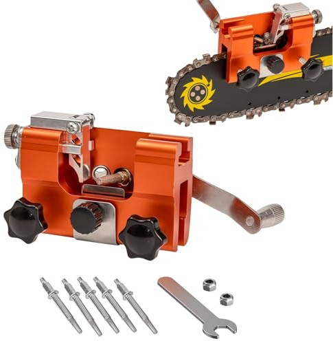 Gartenstadl ProfiSaw - das Original - Universal Kettenschaerfer Mit Scharfergebnis In Wenigen Minuten Fuer Werkstatt Und Garten (Kettenschleifer+ 5 Schleifköpfe)