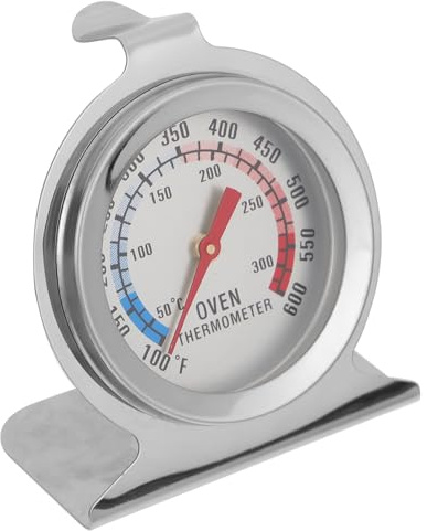 GETAJGHSD Edelstahl Ofenthermometer 50 300°c Backofenthermometer mit Schneller Genauer Temperaturanzeige Küchenthermometer für Backen und Braten