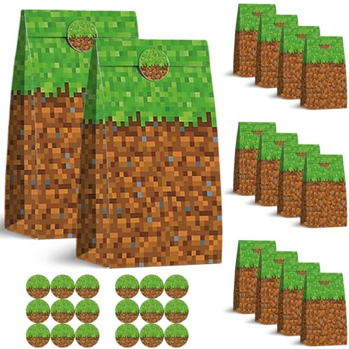 12 Stück Geburtstagstüten,Papiertüten Set,Mitgebsel Tüten mit Aufklebern,Geschenktüte Klein,Candy Tüten aus Papier,Party Geschenkzubehörfür Weihnachten, Feste, Geburtstage, Partys, Hochzeiten usw