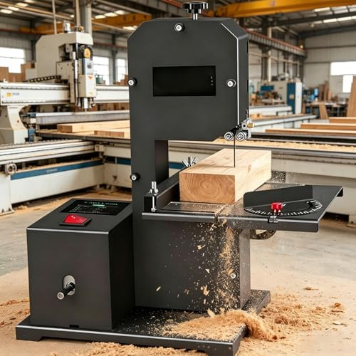 GLBMXDD Sierras de Cinta de sobremesa pequeñas, Sierra Vertical para Madera, Sierra de Cinta de sobremesa de Alta Potencia de 800 W, Altura de Corte de 70 mm y Mesa inclinable