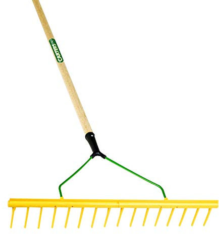PDL – Pegdev - Carters, Professional 16-Tooth Landscaping Polypropylene Rake with Hardwood Handle – Heavy Duty Design for Daily Use in Tough Environments