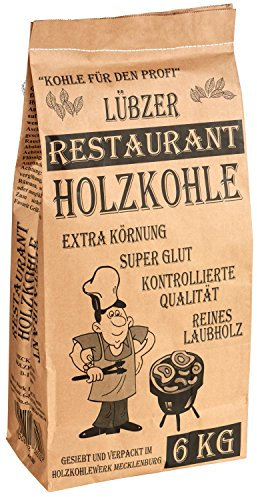 Favorit Grill-Holzkohle 6 kg (aus reinem Laubholz, extra große Körnung, langanhaltende Glut, Grillkohle in Restaurant-Qualität)