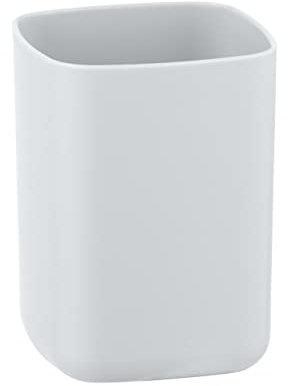 WENKO Vaso higiene dental Barcelona blanco - Soporte para cepillos de dientes, para los cepillos y la pasta de dientes, absolutamente irrompible, Plástico (TPE), 7 x 10 x 7 cm, Blanco