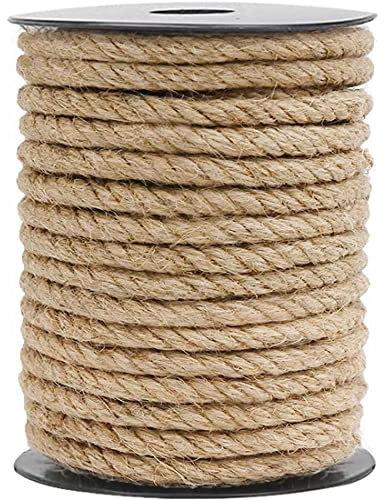 HOMYHOME Corde de Jute Naturel Forte - 10mm x10m | Ruban Écologique pour Embalage, Jardinage et Bricolage