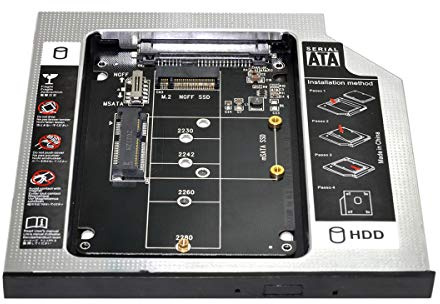 xiwai MSATA NGFF B/M-Key SSD to Slimline SATA 13Pin Caddy Case for 9.5mm Universal Laptop CD/DVD-ROM Optical Bay