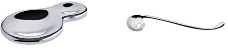 Alessi VS03 T-1000 Appoggiacucchiaio in Acciaio Inossidabile 18/10, Colore: Argento, Finitura Lucida & MMI31 Vabene Assaggia Pasta in Acciaio Inossidabile 18/10 Lucido