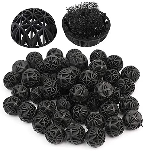 ANCLLO 100 Stück Bio Filterbälle 26mm AquariumBio Poröse Filter Biochemische Ball Filtermedium BalanceBalls Reduziert Anzahl Wasserwechsel,Filtermaterial für EX Außenfilter ​(26 mm)