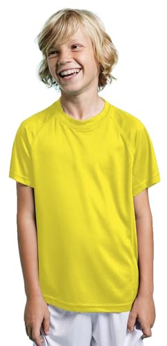 Camiseta Técnica Deporte Manga Corta para niños y niñas - Camiseta Deportiva Tejido Control Dry Flexible, Ligera y cómoda