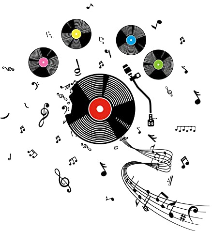 OLYCRAFT Musical Note Wall Stickers 80x39cm Creative Removable Wall Decals Small Music Notes Wall Sticker Vinyl Mural Wallpaper for Music Studio Dance Room Bedroom Art Decorations