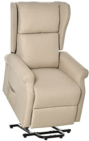 HOMCOM Fauteuil releveur inclinable Ajustable avec Repose-Pied Crème