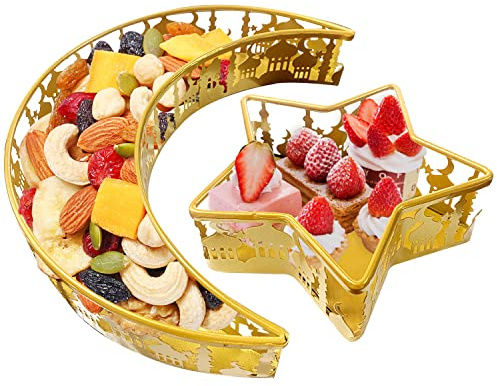 YumSur Plateau de Ramadan, Ramadan Tablett, Plateau à Dessert Eid Mubarak, Dessert Plateau, Ramadan Moubarak Plateau, Eid Mubarak Dekoration pour Ramadan Musulman Parti Islamique Fourniture