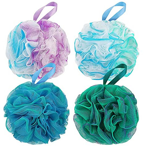 Body Scrubber Sponge, 4 Stücke Loofah Bath Sponge, Waschschwamm für Körperpeeling oder Massage