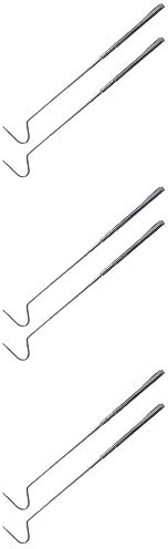 IMIKEYA 6 Stk Teleskopischer Schlangenhaken Schlangenzange Schlangengreiferzange Schlangenfängerhaken Reptilienboden Reptilien Terrarien Reptilien-fangstock Rostfreier Stahl Aufsammeln