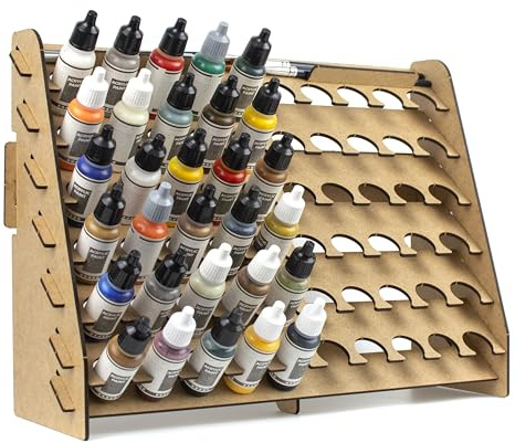 PROSCALE Organizador de pinturas de pared modelismo y miniaturas Kit paint rack vertical 26 mm dropper Mesa de trabajo taller bellas artes Compatible con Vallejo, Army Painter y AK
