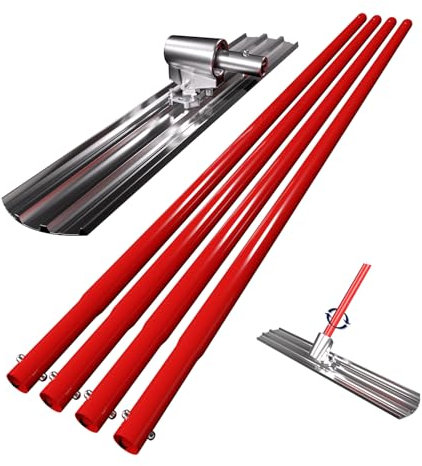 RUPERTOOL Aluminum Magnesium Alloy Concrete Float 48 x 8 inch, Round End, with Adjustable Bracket, 56 inch Float Extendable Handles x 4, Screeding and Finishing Tool Kit