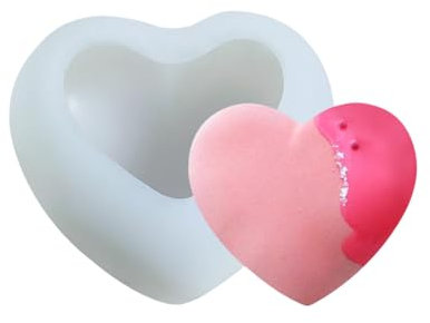 Silikonformen Kerzen Herzform Zum Valentinstag, Für Schokolade, Kuchen, Kerze, Diy, Pudding, Seife, 8,9 Cm