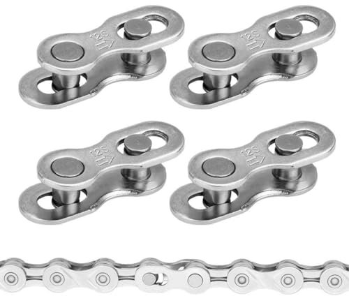 EYVRPAU 4 Paires Maillon de Chaîne de Vélo en Acier Fermoir de Chaîne pour 12 Vitesses Maillons de Jonction Accessoires de Vélo (12 Vitesses) (Argent)