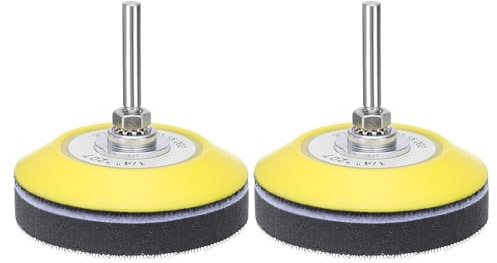 sourcing map 3 Inch Hook and Loop Sanding Disc Pads Polyurethane Drill Sanding Attachment, Sand Paper for Power Tools - Yellow + Black 2 Set 6pcs