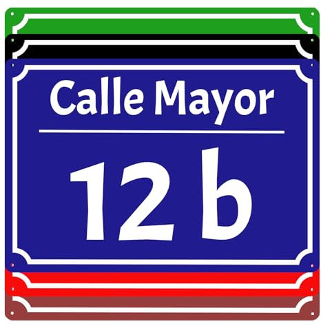 Número de casa exterior, número de casa grande de metal de aluminio, placa de calle con número de casa, 15x20 cm/20x30 cm/30x40 cm, azul negro