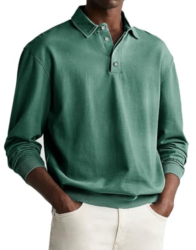 Poloshirt Herren Langarm Klassische Trendiges Polo Langarmshirt Herren Basic Baumwolle Golf Poloshirt Herren Slim Fit T Shirt Herren 5XL Polo Shirt MännerPoloshirt Herren XXXL 3XL