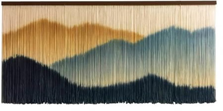 WABMJGW Große Makramee Wandbehang Dip-Dye,Chic Baumwollseil abstrakte Kunst Berg Wandteppich,Hand-Dyed Boho Tapestry Wandkunst für Schlafzimmer Sofa Hintergrund Wanddekorationen,B-140x80cm