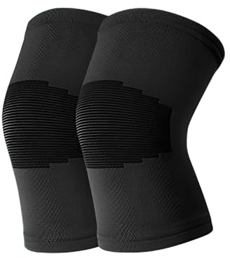 AKSIQIOL 1 par de rodilleras para niños, rodilleras de compresión para voleibol, baloncesto, gimnasia y deportes (negro)