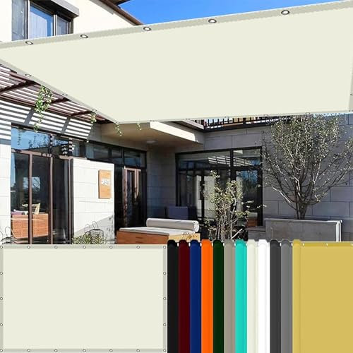 Vela Ombreggiante Quadrata 1.4 x 5 m 98% Protezione UV Impermeabile Rettangolare con Occhielli Protezione Raggi UV HDPE Tende da Sole per Piante Pianta Terrazzo, bianco