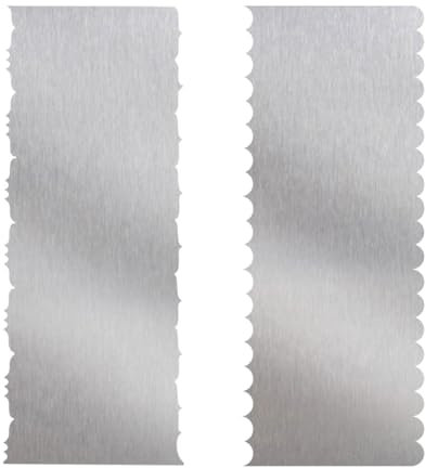 2Pcs Stainless Steel Cake Scraper Tool, 9 Inch Cake Scraper Double Sided Cake Smoother Icing Frosting Buttercream Comb Double Sided Fit for Different Shapes of Cake Edges Decoration (Silver)