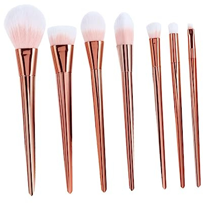 WOFASHPURET 7stücke Kosmetikset Mit Teilen Für Make-up Puder Und Grundierung Inklusive Lidschattenpinsel Und Rougepinsel Weiche Haarköpfe Für Spurloses Auftragen Leichtgewichtig Für