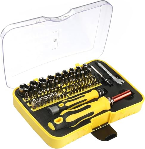 YUWUY 71 Piece Screwdriver Set Professional Magnetic Bit Set, Precision Screwdriver Kit Accessory Set, Electronics Repair Tool Set Compatible with iPhone, iPad, Mac, Tablet, Notebook PS5 Ring Doorbell