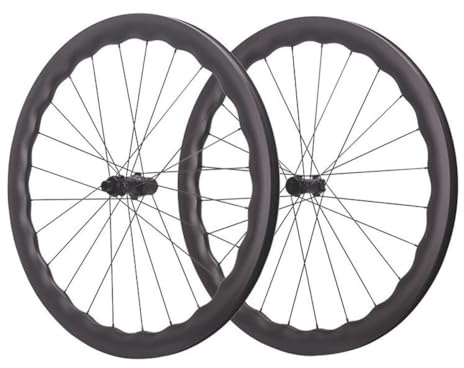 CVQJL Rennrad-Radsatz, 700C Carbon-Scheibenbrems-Radsatz, 5045 mm Felgen, Center Lock, 12 x 100/142 mm Steckachse, Vorder- und Hinterräder für 8/9/10/11/12-Gang-Kassette