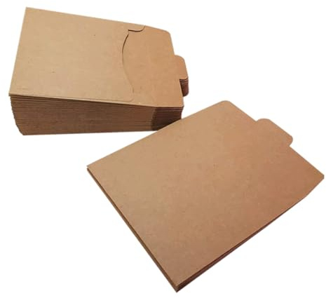 BEBEMOKO Kraftpapier CD Umschläge Mehrzweck Braune Papierbeutel Vielseitige Datei Kartenhüllen aus Nachhaltigem Kraftpapier Einfache und Elegante Aufbewahrung für Dokumente und Geschenke