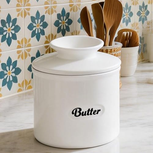 Mantequillera Francesa, Mantequera Francesa, Mantequera De Cerámica, Porcelana Blanca, Francesa De Cerámica Para Mantequilla Fresca Con Hierbas Aromáticas,Blanco